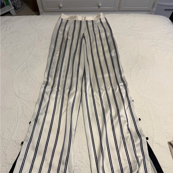 Fleur du Mal Black and White Striped Wide-Leg Pants - Picture 5 of 5